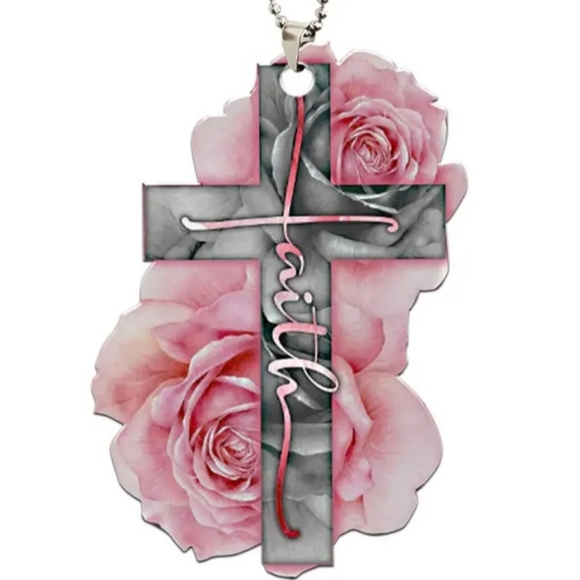 NEW 1 piece  Cross wing rose, daisy  car rear view mirror accessories - Picture 4 of 6